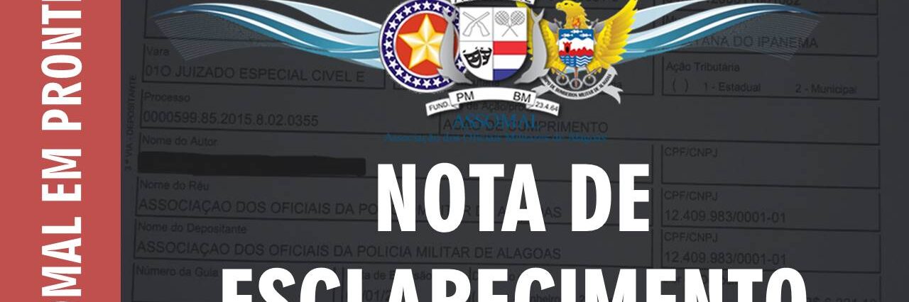 POSTAGEM 07-02 – NOTA DE ESCLARECIMENTO