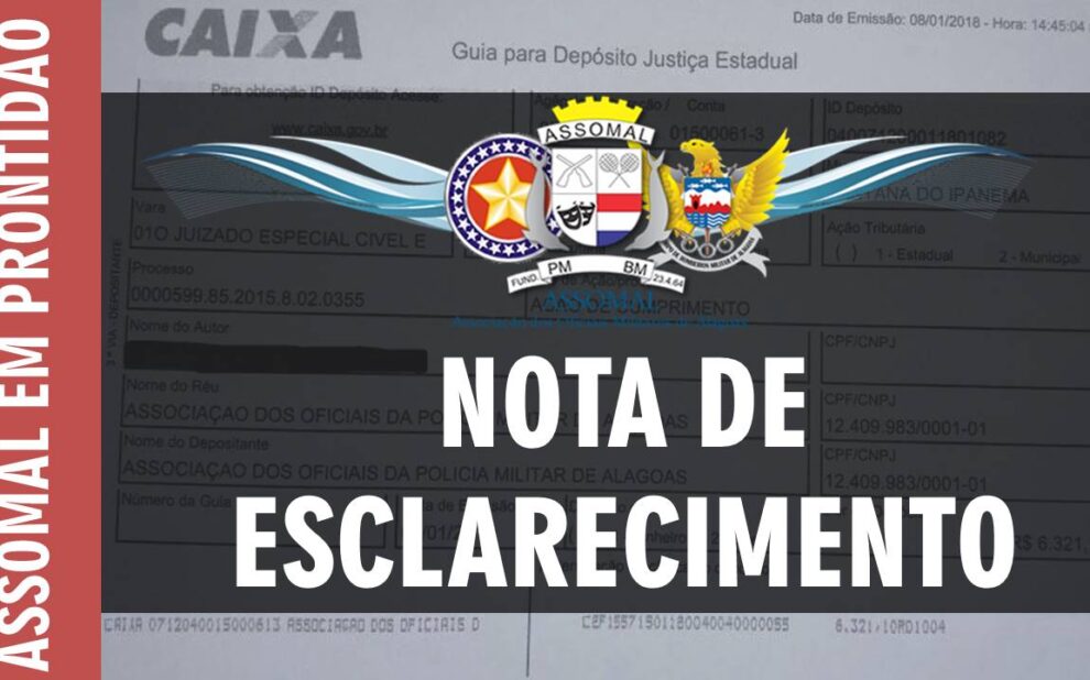 POSTAGEM 07-02 – NOTA DE ESCLARECIMENTO