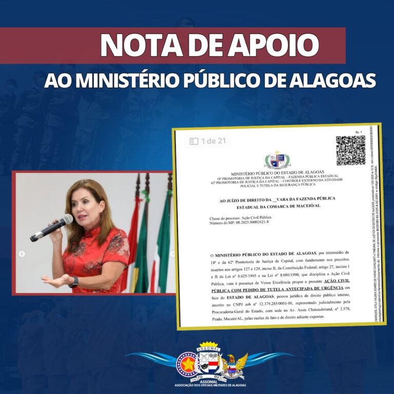 Nota de Apoio ao Ministério Público de Alagoas