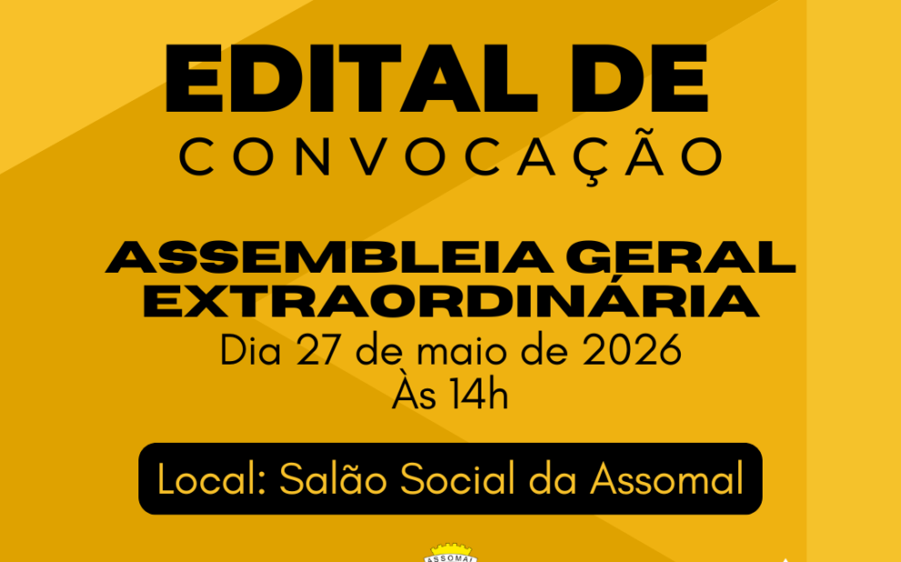 Assomal – Edital de convocação Assembleia 27052026